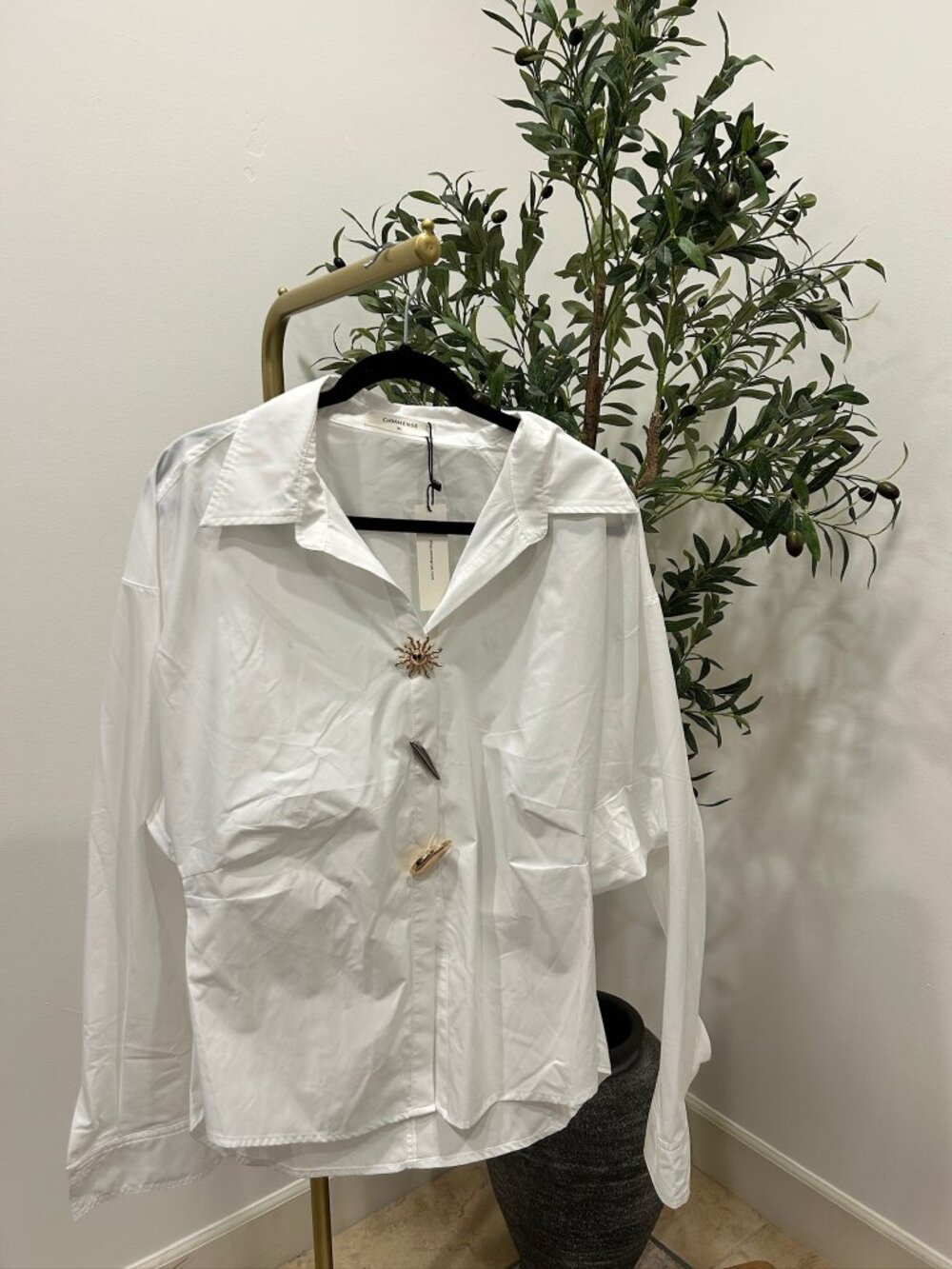 Commense White Long Sleeve Blouse